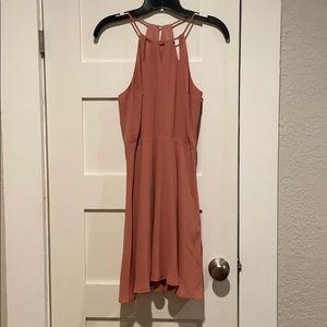 EXPRESS peach dress with detailed neckline